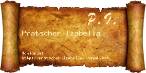 Pratscher Izabella névjegykártya